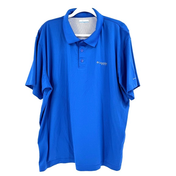 Columbia PFG Men's Low Drag Offshore Polo Shirt XXL Blue Vented Fishing Outdoors - Picture 1 of 13